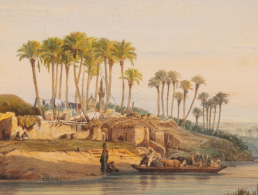 Nile River Scene, 1852 Watercolor on paper Works on Paper